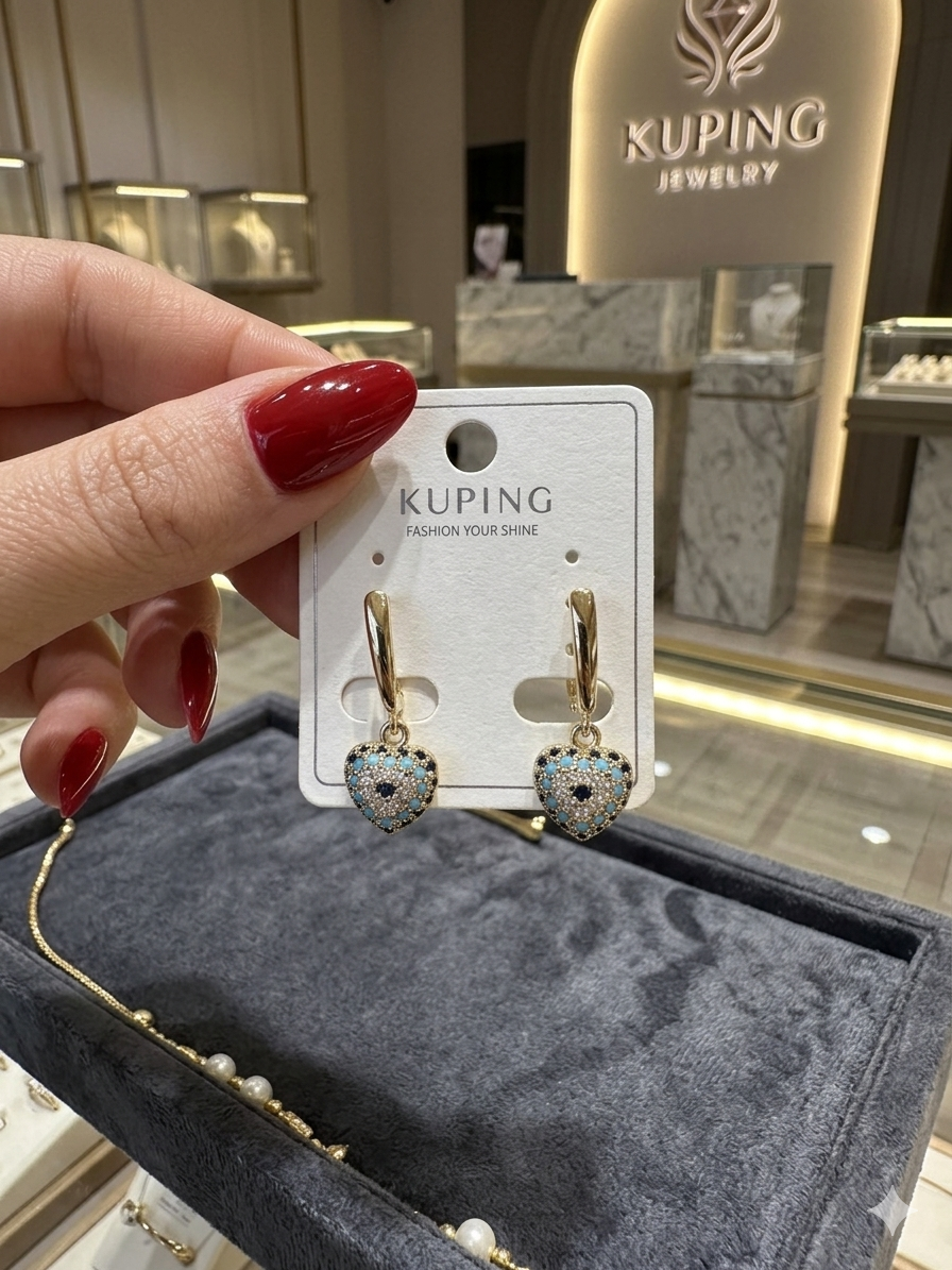 Nazarlı Kalp Xuping Küpe