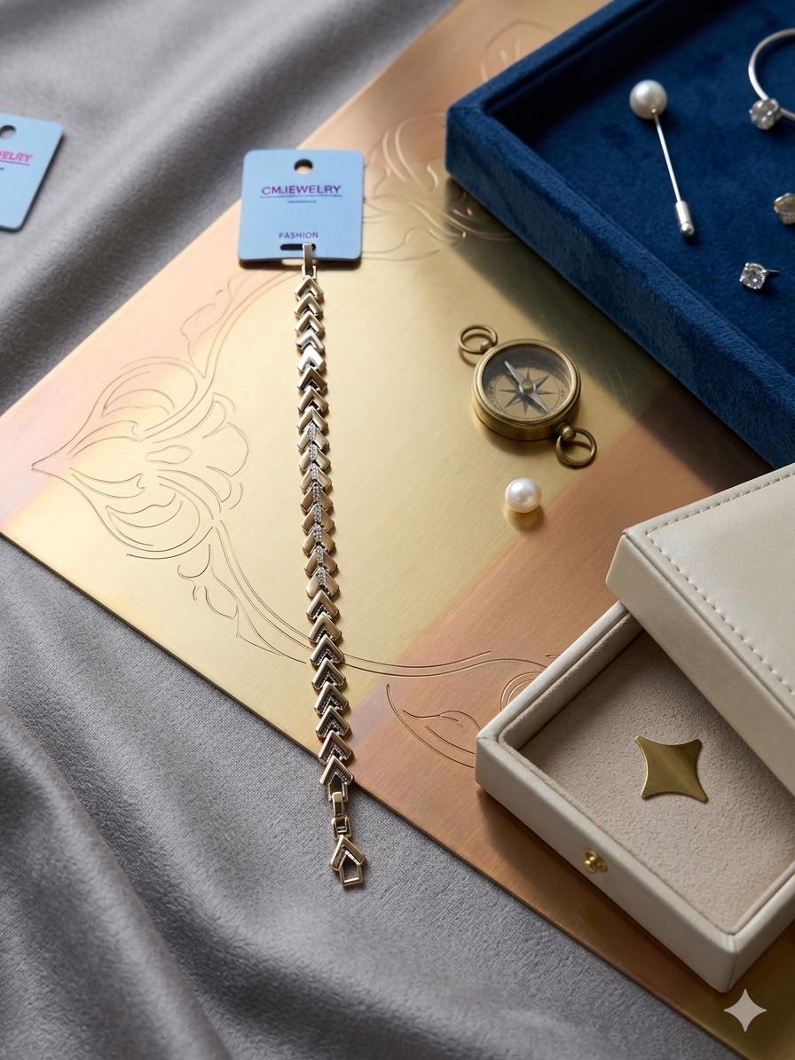 V Form Detaylı CM Jewelry Bileklik